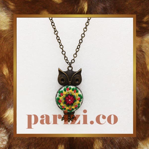Traditional necklace with owl design
