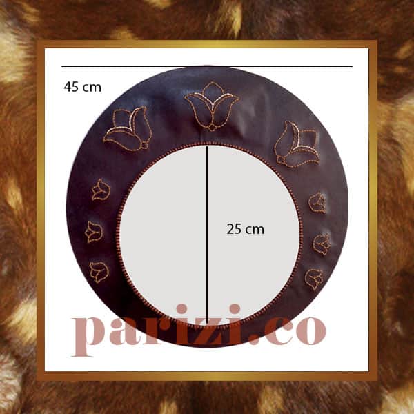 Round Leather Mirror