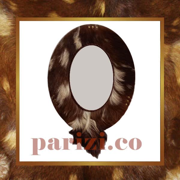 leather oval mirror