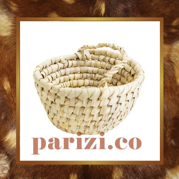 Round wicker basket